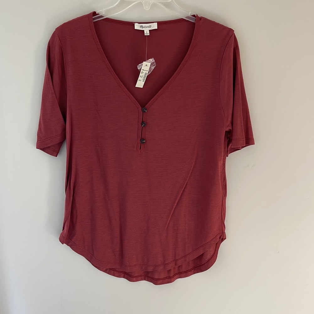 Madewell Drapey Henley Tee size M NWT - Picture 5 of 7